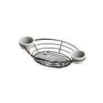 Tablecraft BK17412 Black Metal Artisan Oval Basket 11-3/4" x 9" x 3" — view 5