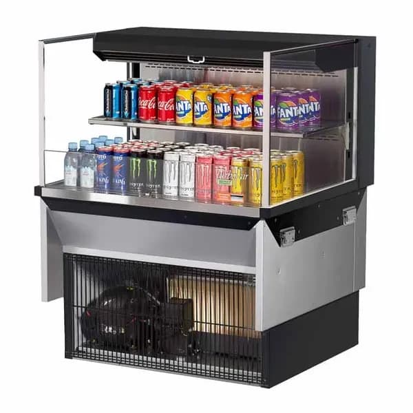Turbo Air TOM-36L-UF-B-2SI-N Black Drop-In Open Display Case Merchandiser 35-7/8"W — view 2