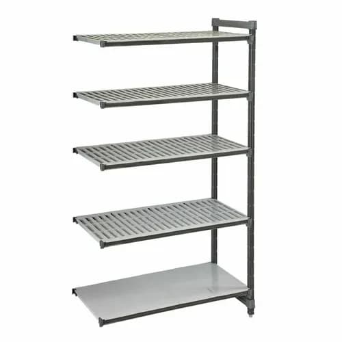 Cambro Camshelving EA184884VS5580 5-Shelf Polypropylene Brushed Graphite Add-On Shelving Unit 48"W X 18"D X 84"H — main image