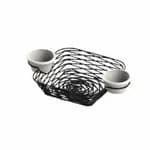Tablecraft BK17412 Black Metal Artisan Oval Basket 11-3/4" x 9" x 3" — view 4