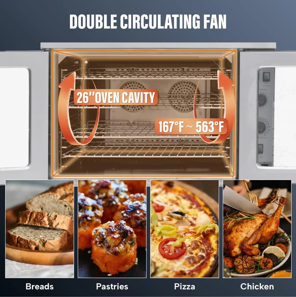 Westlake GCO511S Double Convection Oven 39" 60,000 Btu x2 — view 6
