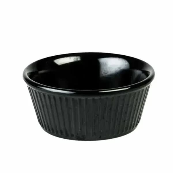 Thunder Group ML533BL1 Black 3-1/2 oz. Fluted Melamine Ramekin | Case of 12 — view 2