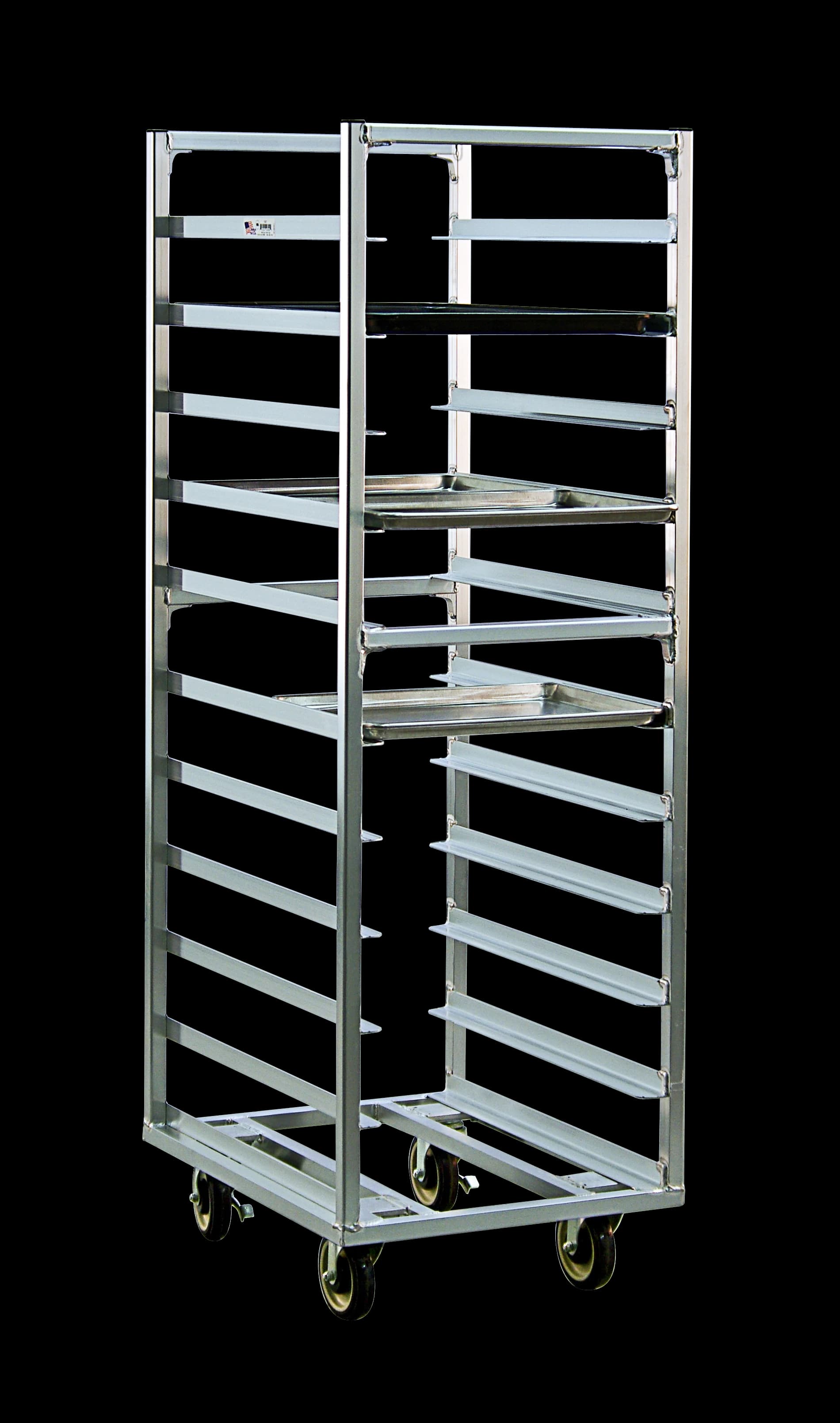 Carter-Hoffmann® O8611 Portable Aluminum Pan Rack Single Width Open Style End-Loaded 11 Pan Capacity — view 2