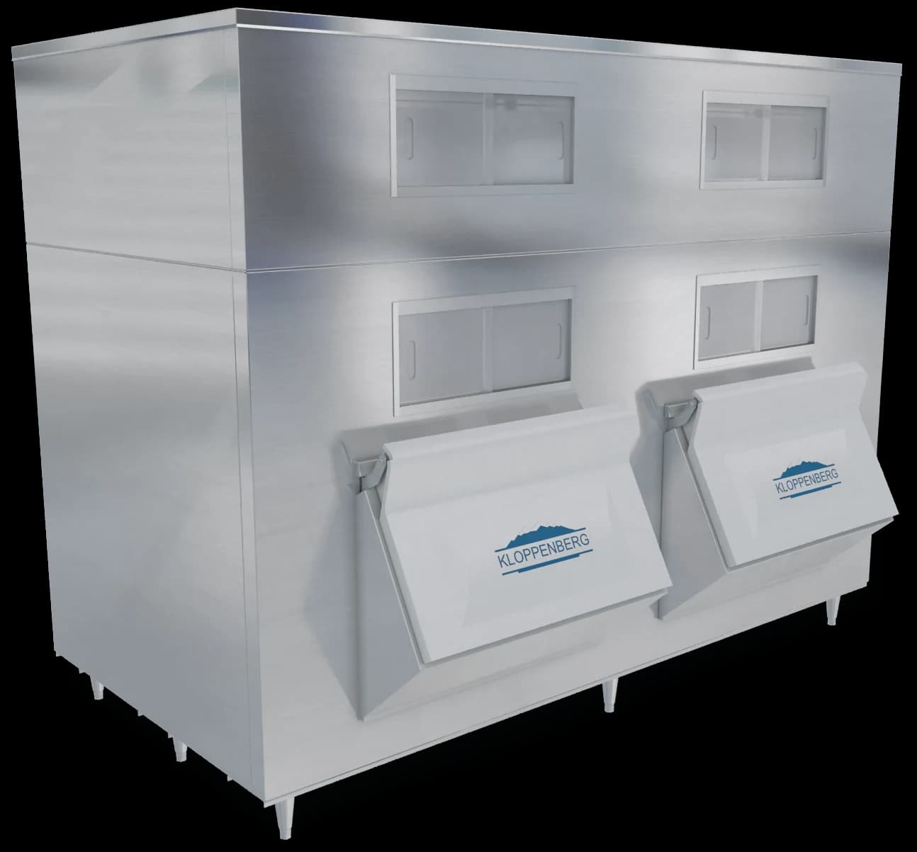 Kloppenberg 4345-SBB Ice Storage Bin 5039 Pound Capacity Stainless Steel Interior — main image