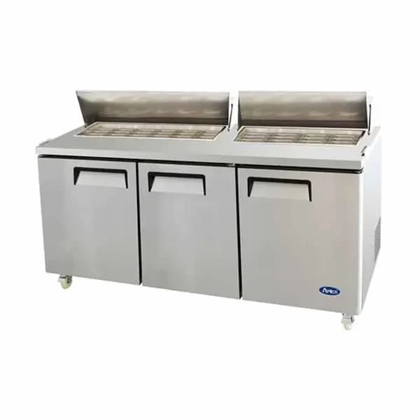 Atosa MSF8308GR 30 Pan 3-Door Mega-Top Sandwich Prep Table 72-5/8"W — main image