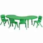 Flash Furniture YU-YCX-0043-2-MOON-TBL-RED-E-GG Red Preschool Activity Table Set with Four Chairs — view 3