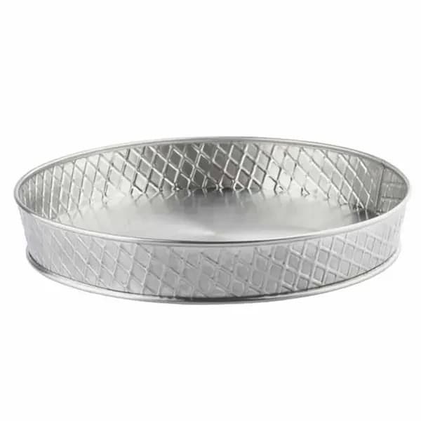 Tablecraft 10035 Lattice Stainless Steel Round Platter 10-1/2" Diameter x 1-1/2" — main image