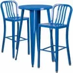 Flash Furniture CH-51080BH-2-30VRT-BK-GG Black Metal Bar Stool and Table Set with Two Bar Stools — view 4