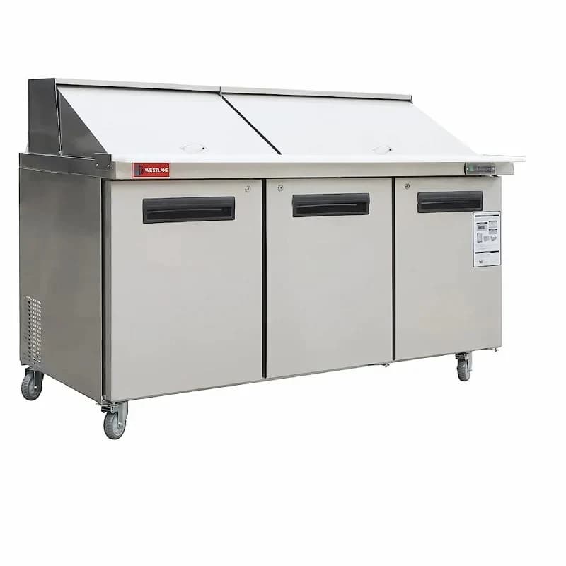 Westlake WKSR-72BM Salad Prep Table Refrigerator 3 Door 33-40°F