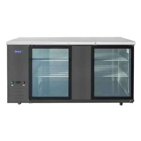 Atosa SBB69GGRAUS2 Shallow Depth Stainless Steel Top Back Bar Cooler with Glass Door 68"W — main image