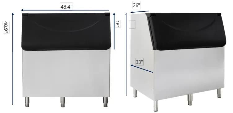 Icetro IB-085-48 Ice Storage Bin 816 Pound Capacity High Density Urethane Interior — view 2