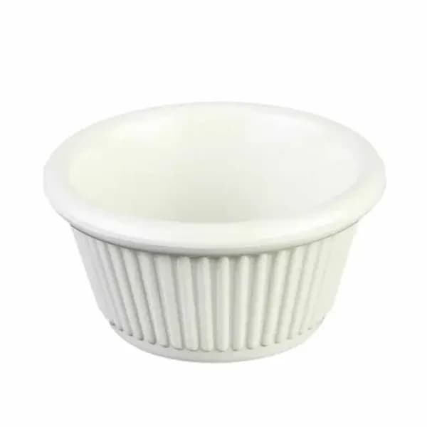 Thunder Group ML509B1 Bone 2 oz. Fluted Melamine Ramekin | Case of 12 — view 2