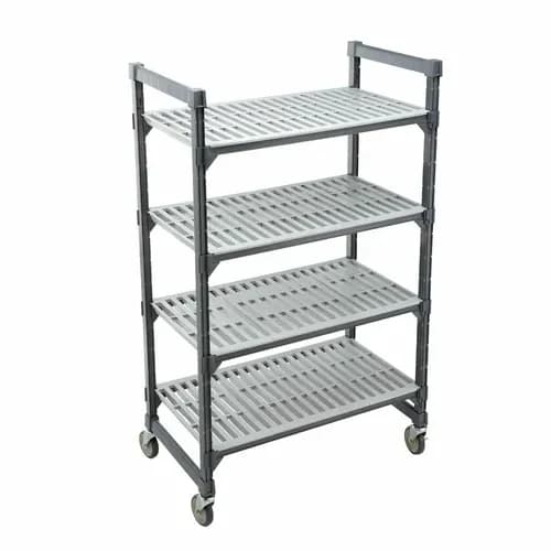 Cambro Camshelving EMU244870V4580 4-Shelf Polypropylene Brushed Graphite Shelving Kit 48"W X 24"D X 70-1/4"H — main image