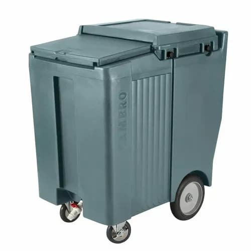 Cambro Slidinglid ICS200TB401 200 Lb. Slate Blue Mobile Ice Caddy — main image