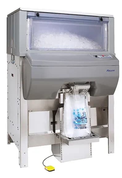 Follett Ice Pro™ Series DB1000SA Freestanding Ice Bagging/Dispensing Bin 1000 Pound Capacity Push-Button Actuation Cube, Nugget Style Ice — 220V, 1PH — main image