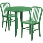 Flash Furniture CH-51090TH-2-18VRT-BL-GG Blue Metal Table and Chair Set with Two Chairs — view 5
