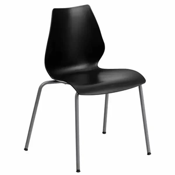 Flash Furniture RUT-288-BK-GG Chair Black Plastic Seat and Metal Frame — main image
