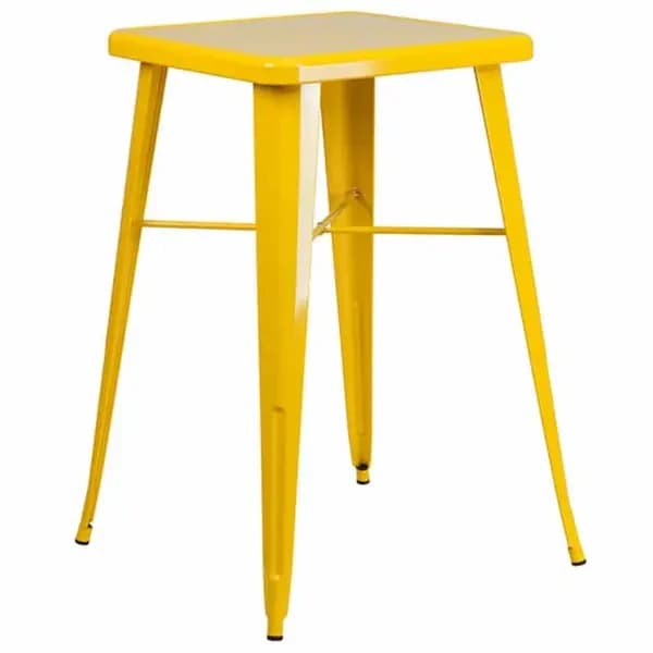 Flash Furniture CH-31330-YL-GG Square Bar Height Galvanized Steel Yellow Table — main image