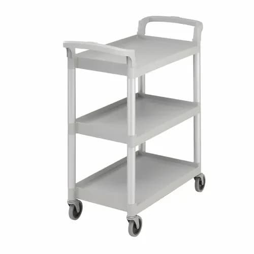 Cambro BC331KD480 3-Shelf 300 Lb. Capacity Speckled Gray Utility Bus Cart — main image