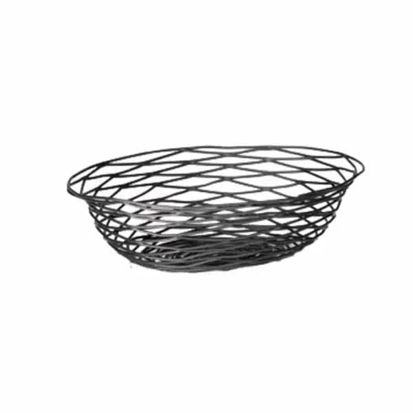 Tablecraft BK17412 Black Metal Artisan Oval Basket 11-3/4" x 9" x 3" — view 2