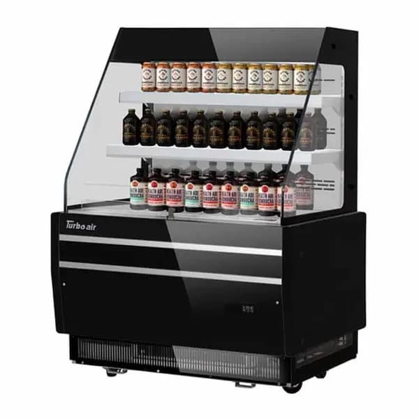 Turbo Air TBA37-50N-B Black Horizontal Open Display Case Merchandiser 37"W — view 2