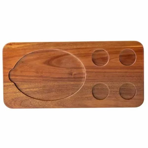 Tablecraft 10709 Acacia Wood Rectangular Fajita Serving Board 18-1/2" x 8-3/4" x 3/4 — view 2