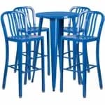 Flash Furniture CH-51080BH-4-30SQST-BK-GG Black Metal Bar Stool and Table Set with Four Bar Stools — view 6