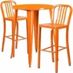 Flash Furniture CH-51090BH-2-30SQST-GN-GG Green Metal Bar Stool and Table Set with Two Bar Stools — view 3