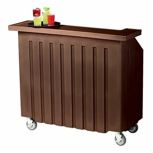Cambro Cambar BAR540131 Dark Brown Portable Bar 5-Bottle Speed Rail Portable Bar 54"W X 25-7/8"D X 46-1/8"H — main image