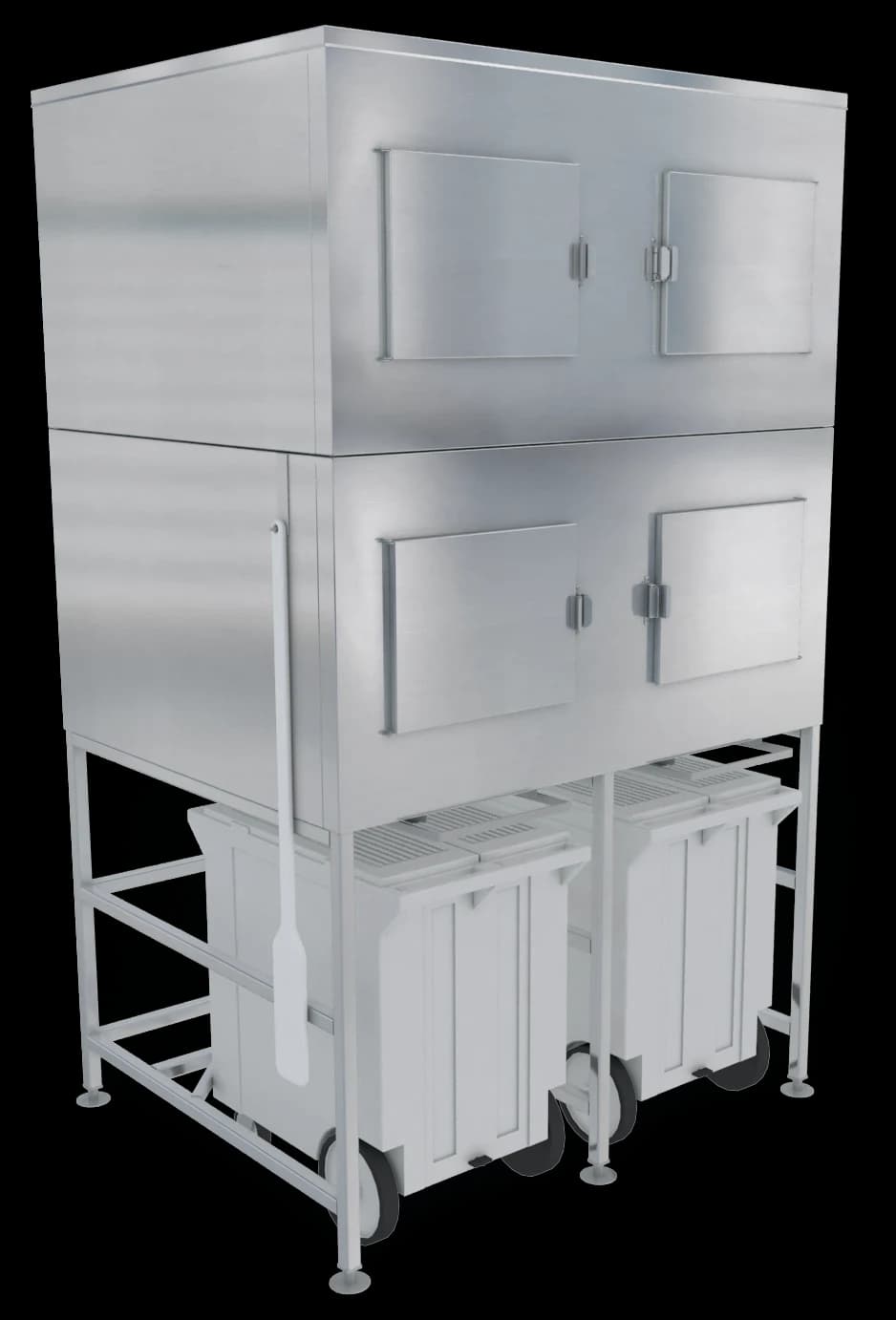 Kloppenberg SPS-2-SL Gravity Dispense Ice Bin 2500 Pound Capacity Polyethylene Interior Cube, Flake, Nugget Ice Compatibility
