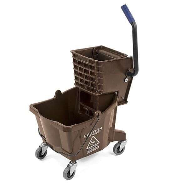 MOP BUCKET, SIDE-PRESS WRINGER, 26 QT, BROWN, COMMERCIAL — main image