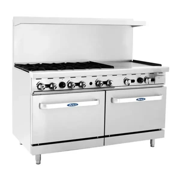 Atosa AGR-6B24GR-LP Liquid Propane 6-Burner Range with 24" Griddle-Standard Ovens 60"W — view 2