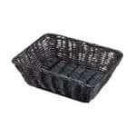 Tablecraft 2418 Black Oblong Woven Basket 15" x 6" x 3 | Case of 12 — view 4
