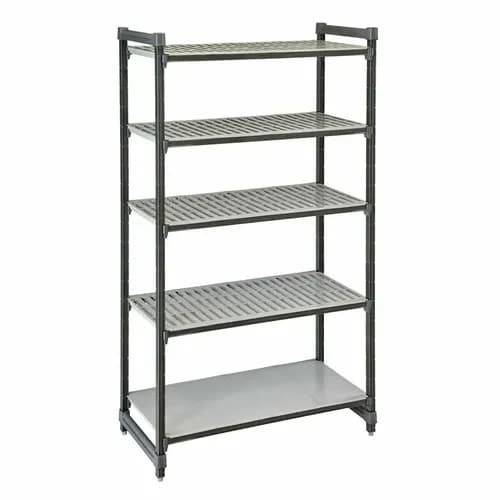 Cambro Camshelving ESU246084VS5580 5-Shelf Polypropylene Brushed Graphite Shelving Kit 60"W X 24"D X 84"H — main image