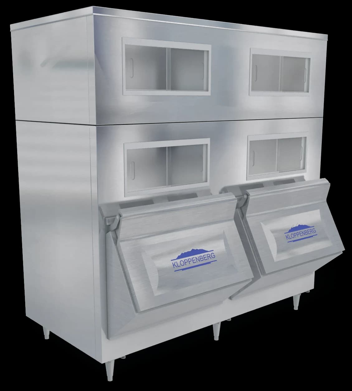 Kloppenberg 3147-SBB Ice Storage Bin 4470 Pound Capacity Stainless Steel Interior — main image