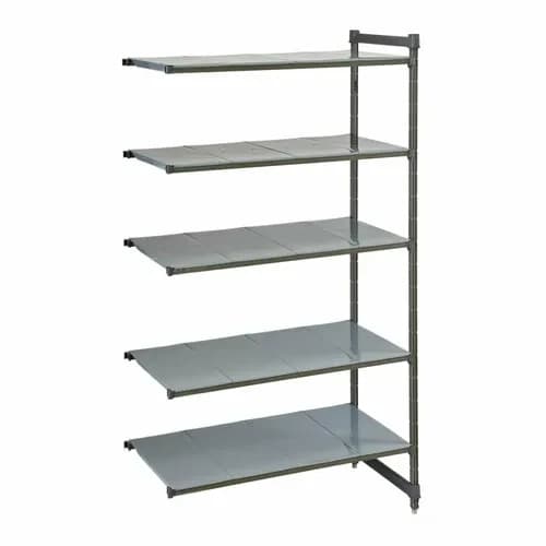 Cambro Camshelving CBA245484S5580 5-Shelf Polypropylene Brushed Graphite Add-On Shelving Unit 54"W X 24"D X 84"H — view 2