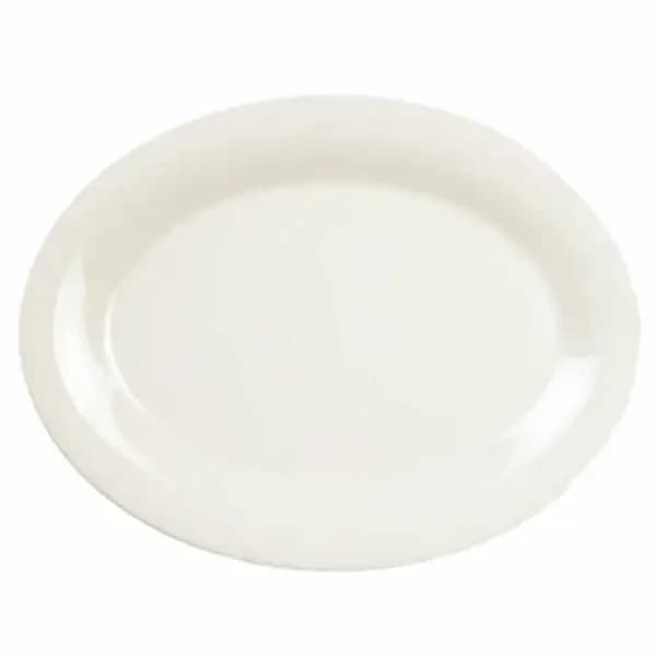 Thunder Group CR213V Ivory 13-1/2" x 10-1/2" Oval Melamine Platter | Case of 12 — view 2