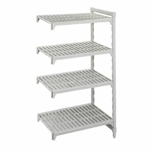 Cambro Camshelving CPA183084V4PKG 4-Shelf Polypropylene-Covered Steel Posts Speckled Gray Shelving Kit 30"W X 18"D X 84"H — view 2