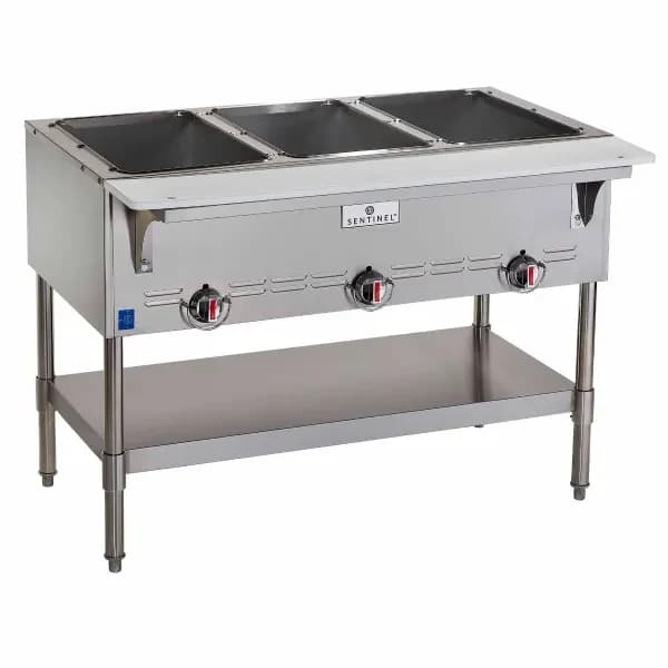 Sentinel SN-GBM-3NG 3-Well Natural Gas Hot Food Steam Table 44-1/2"W — view 2