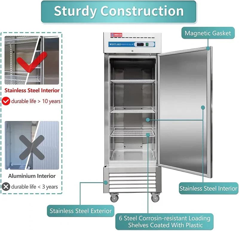 Westlake WKR-23B Reach-In Refrigerator 1 Door 33-40°F — view 3