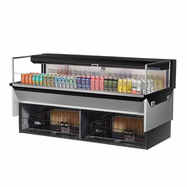 Turbo Air TOM-72L-UF-B-1SI-N Black Drop-In Open Display Case Merchandiser 71-7/8"W — view 2