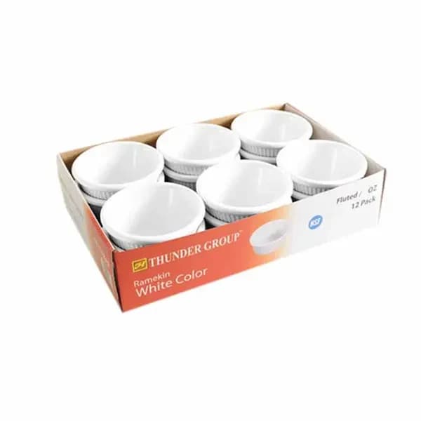 Thunder Group ML532W1R White 4 oz. Fluted Melamine Ramekin | Pack of 12 — view 2
