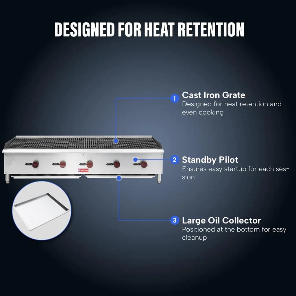 Westlake ECB-60S Gas Radiant Broiler 59.2" 150,000 Btu — view 3