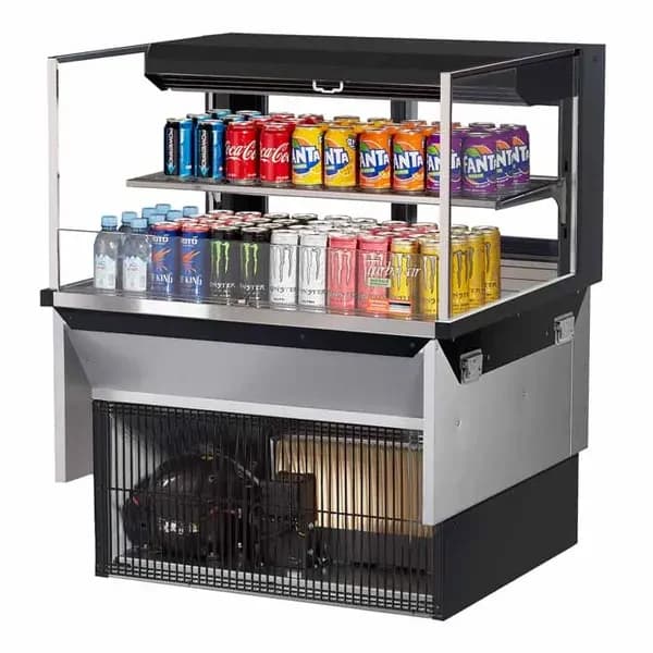 Turbo Air TOM-36L-UFD-B-2SI-N Black Drop-In Open Display Case Merchandiser 35-7/8"W — view 2