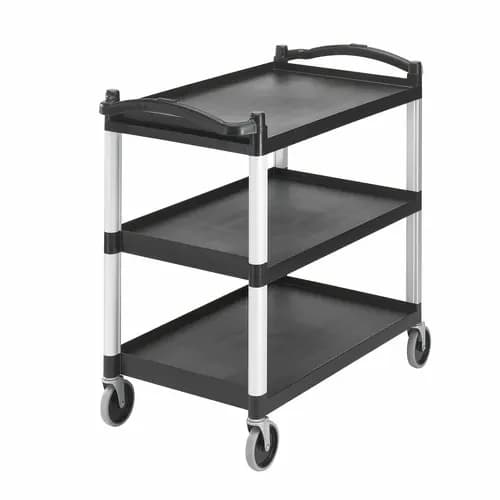 Cambro BC340KD110 3-Shelf 400 Lb. Capacity Black Utility Bus Cart — main image