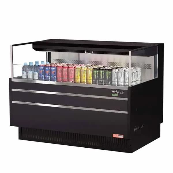 Turbo Air TOM-48L-UF-B-1S-N Black Horizontal Open Display Case Merchandiser 46-3/4"W — view 2