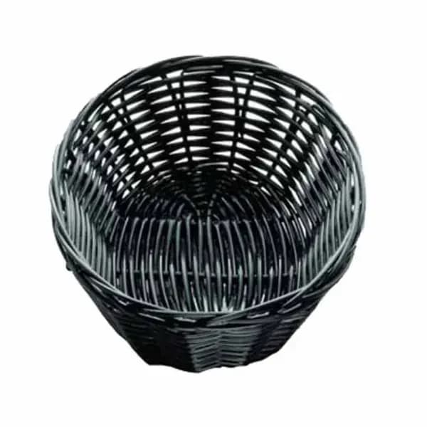 Tablecraft 2471 Black Oval Woven Basket 7" x 5" x 2 | Case of 12 — main image