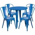 Flash Furniture CH-51090TH-4-18CAFE-GN-GG Green Metal Table and Chair Set with Four Chairs — view 6