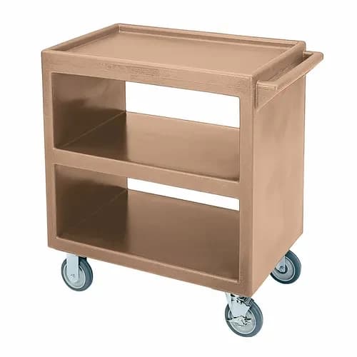Cambro BC2304S157 3-Shelf 500 Lb. Capacity Coffee Beige Utility Bus Cart — view 2