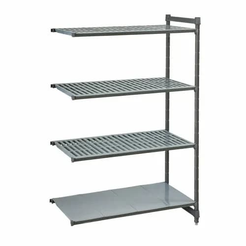 Cambro Camshelving CBA245484VS4580 4-Shelf Polypropylene Brushed Graphite Add-On Shelving Unit 54"W X 24"D X 84"H — main image